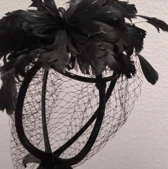 Black Lace Fascinator by Beloved Millinery Black Lace Flower Fascinator headband – designbyhummingbird main image 2